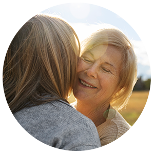 A female patient hugging her relative